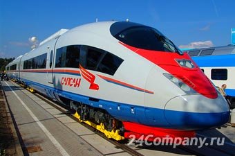 Новый скоростной поезд РЖД под названием 'Сапсан'